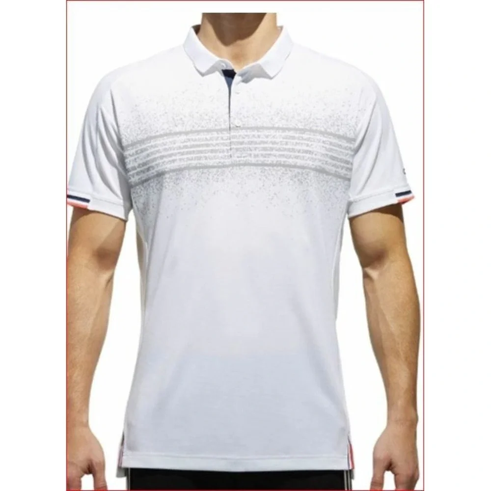 Adidas men polo shirt Climalite CG2542 white 2XL MSRP $70